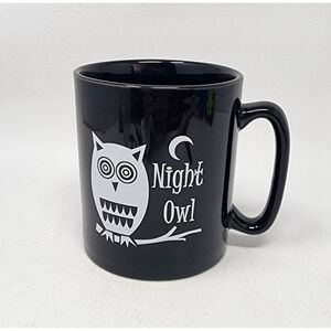 The Old Pottery Company "Night Owl" Coffee Mug Cup Black 16oz